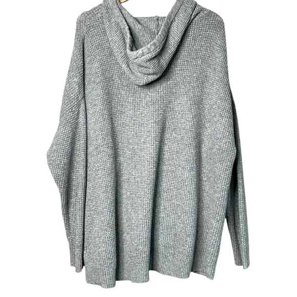 NATURAL REFLECTIONS Cotton Blend Waffle Knit Long Sleeve Hooded Sweatshirt Sz XL - Picture 3 of 8